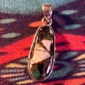 Sterling Silver Pendant with Blackberry Dahlia Stone